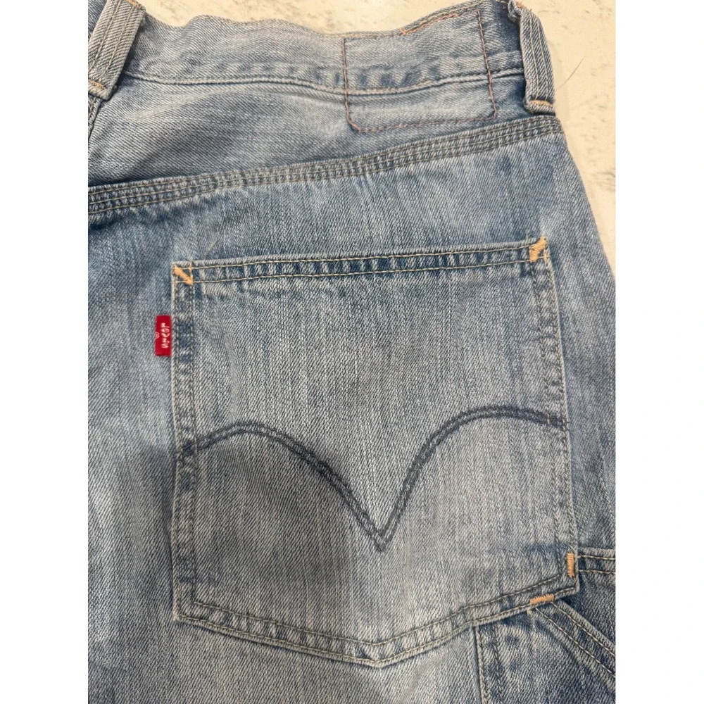 Levis Carpenter Denim Shorts Light Wash Baggy Skater Utility short W32 10 Inseam